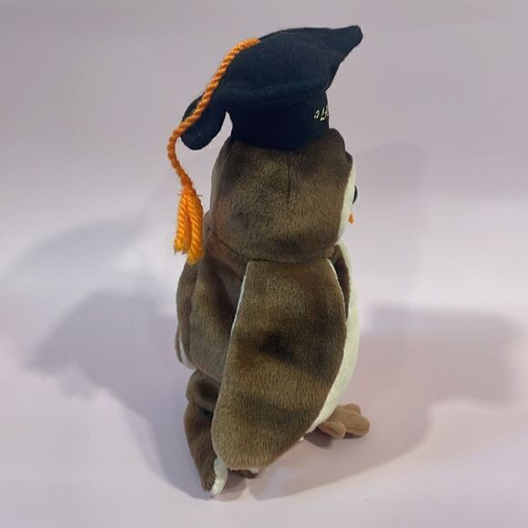 1998 Ty Beanie Babies Wise the Owl Class of ‘98 Handmade in Indonesia EC NWT 7” - Picture 4 of 12